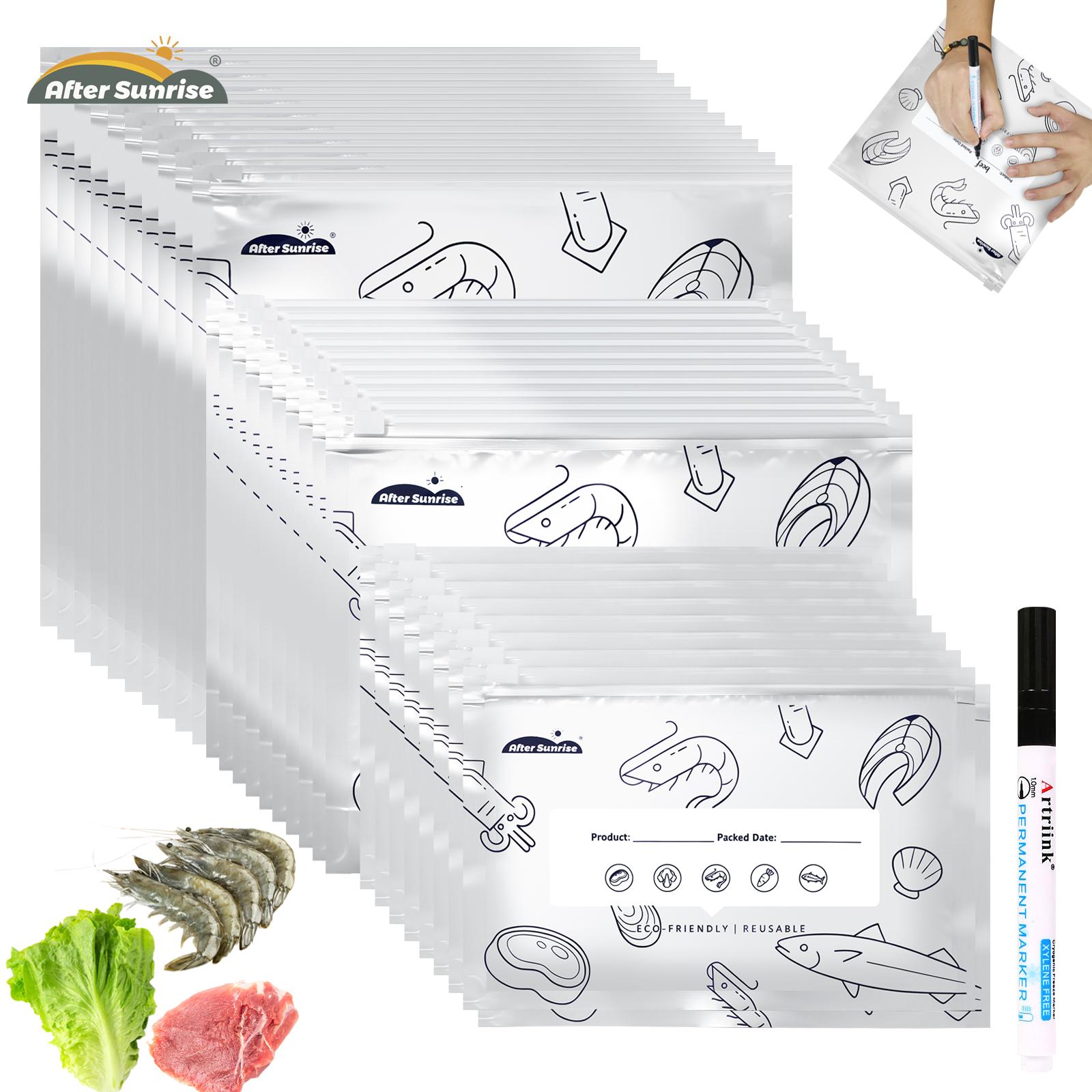 Food Storage Reusable Bags - 【Refrigerated Food】Reusable Aluminum Foil Sealable Storage