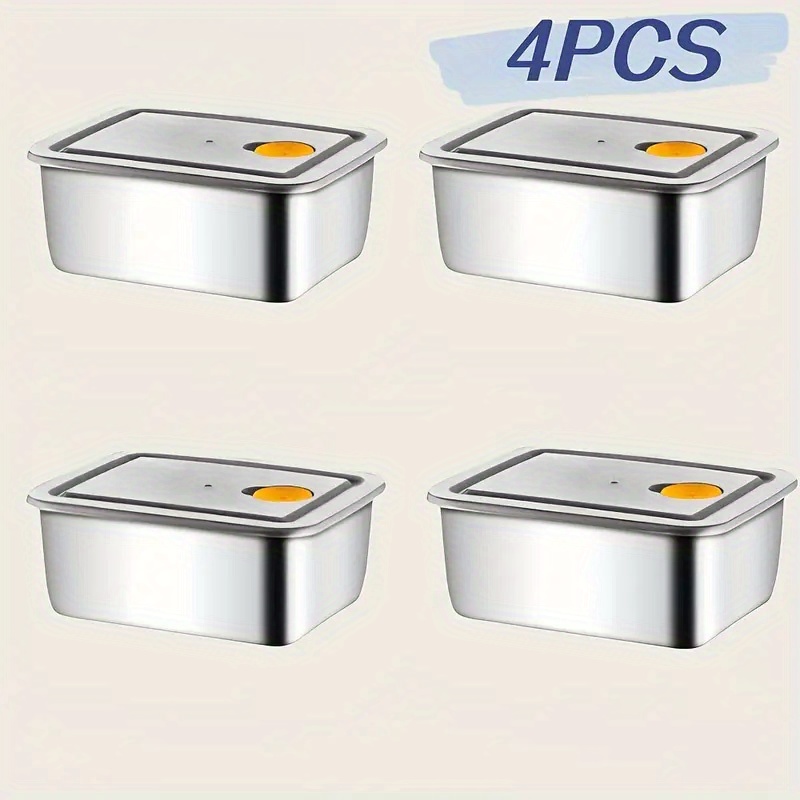 Food Storage In Stainless Steel - 4pc Stainless Steel Food Storage Containers