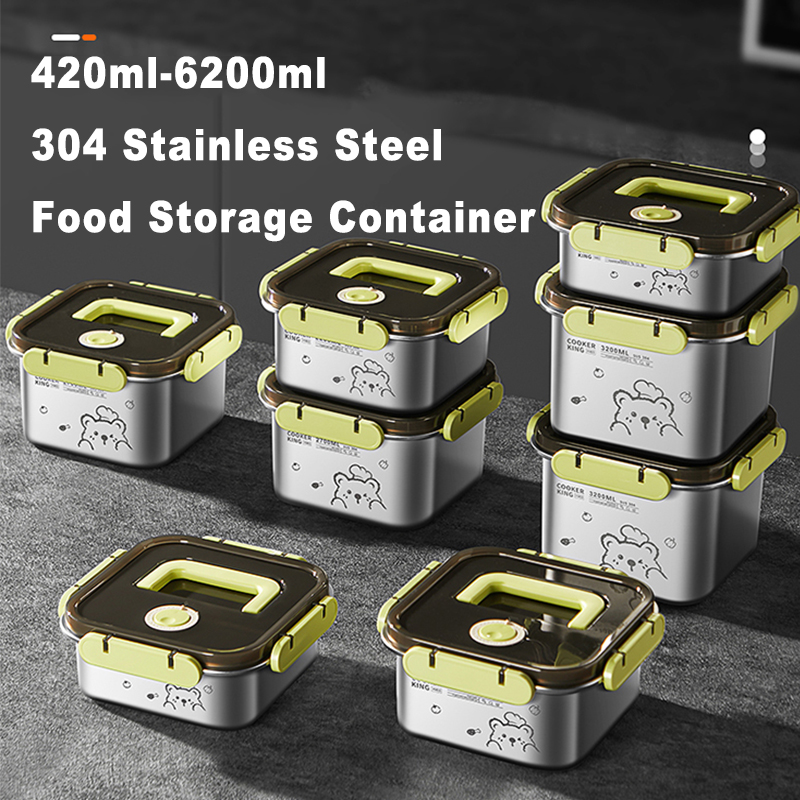 Food Storage In Stainless Steel - COOKER KING 420ml-6200ml Large Capacity Stainless