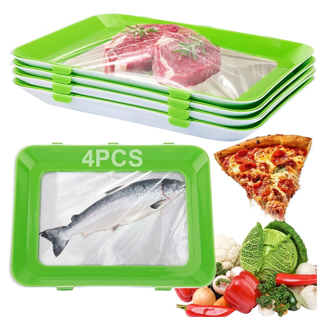 4Pcs Stackable Food Storage Tr - Food Storage Technology review and price