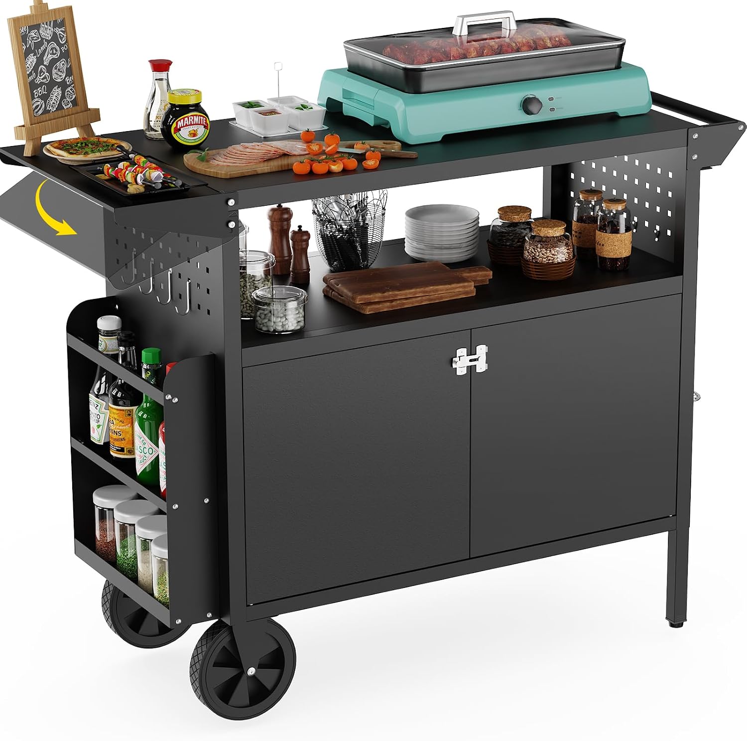 Outdoor Grill Cart Table With  - Food Storage Kitchen review and price