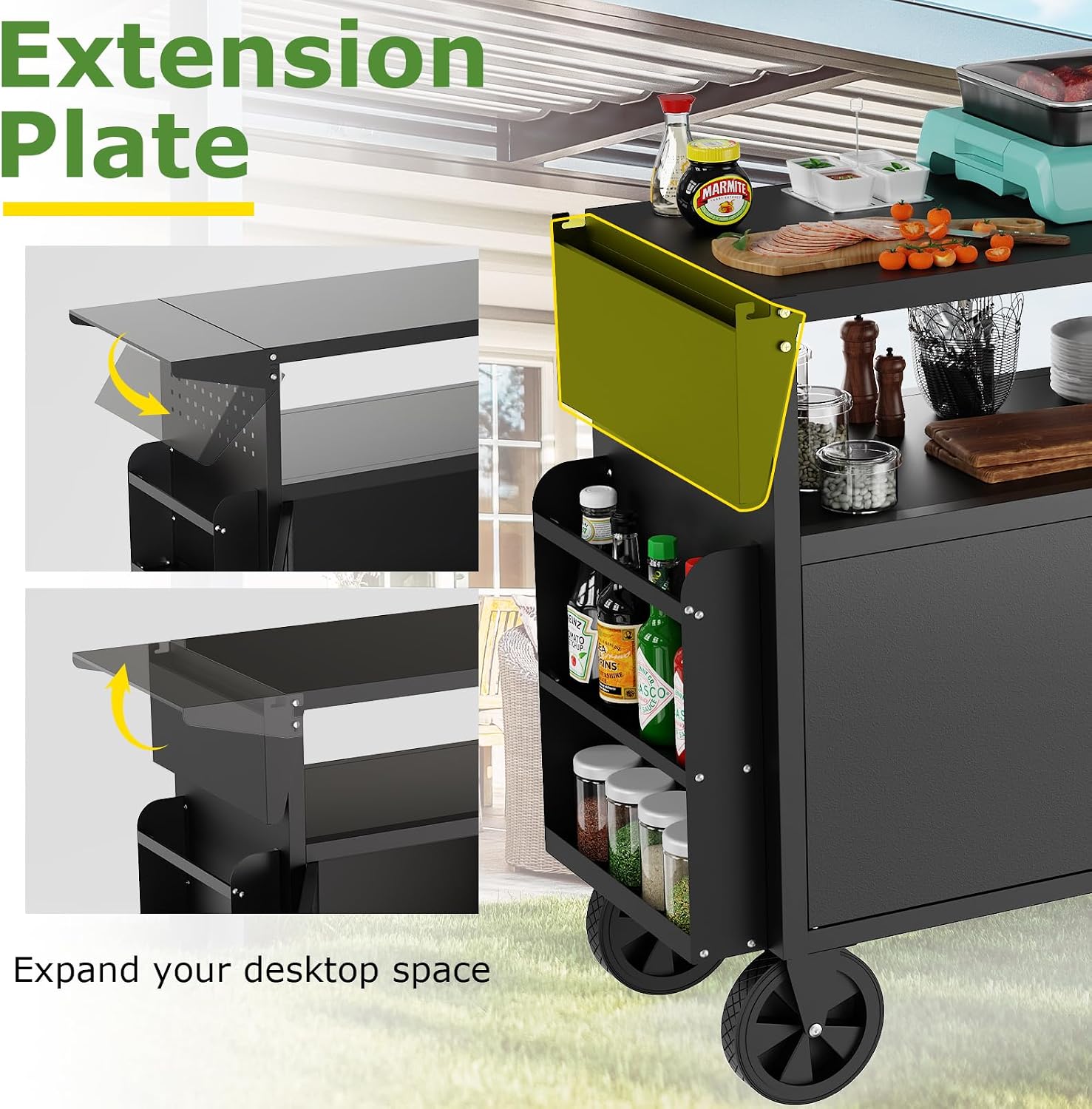 Outdoor Grill Cart Table With  - Food Storage Kitchen review and price