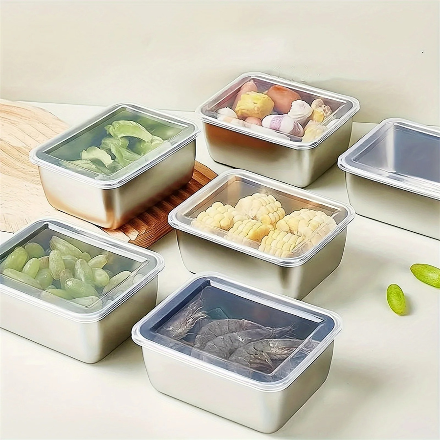 1/3/5pcs Stainless Steel Food  - Food Storage In Stainless Steel review and price