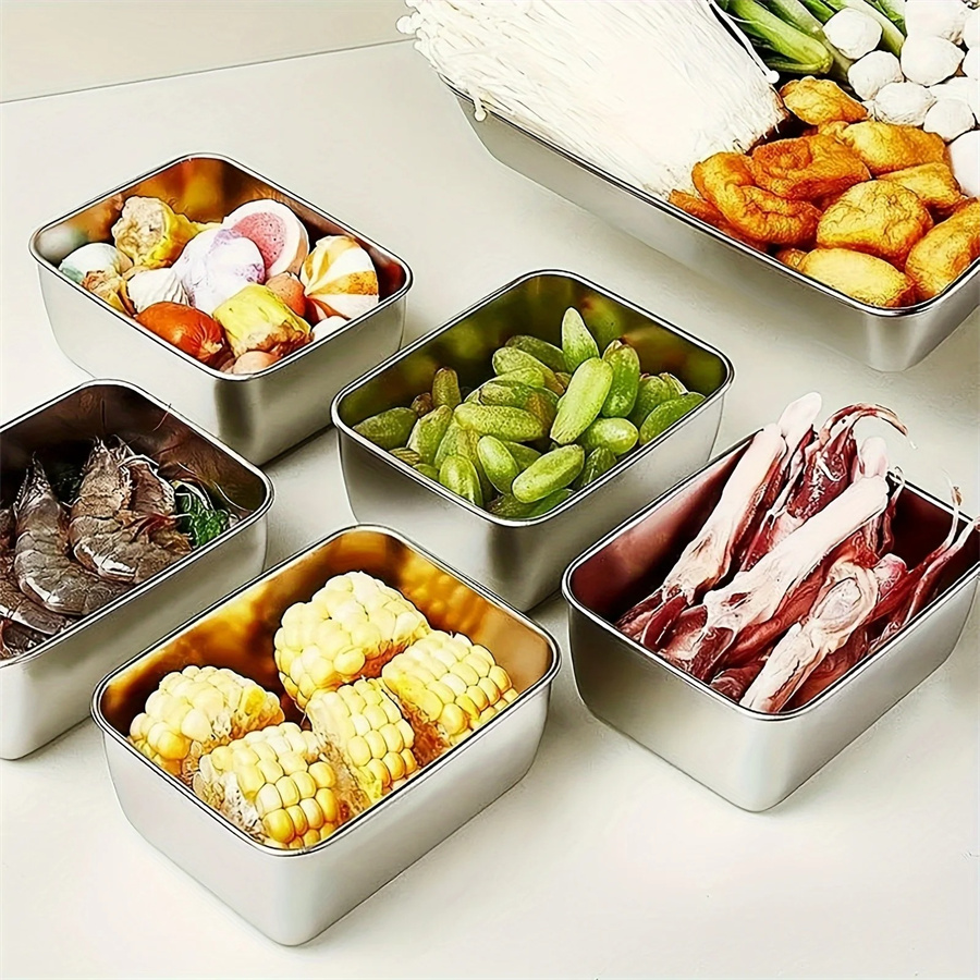 1/3/5pcs Stainless Steel Food  - Food Storage In Stainless Steel review and price