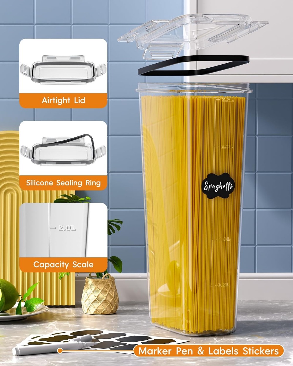 24 PCS Airtight Food Storage C - Food Storage Kitchen review and price