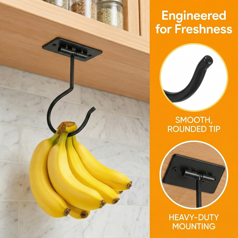 Black Metal Self-Adhesive Bana - Food Storage Kitchen review and price